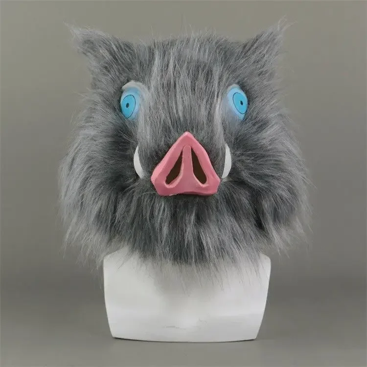 Cosplay helmet mask with pig mask and hairstyle, suitable for Halloween and carnival
