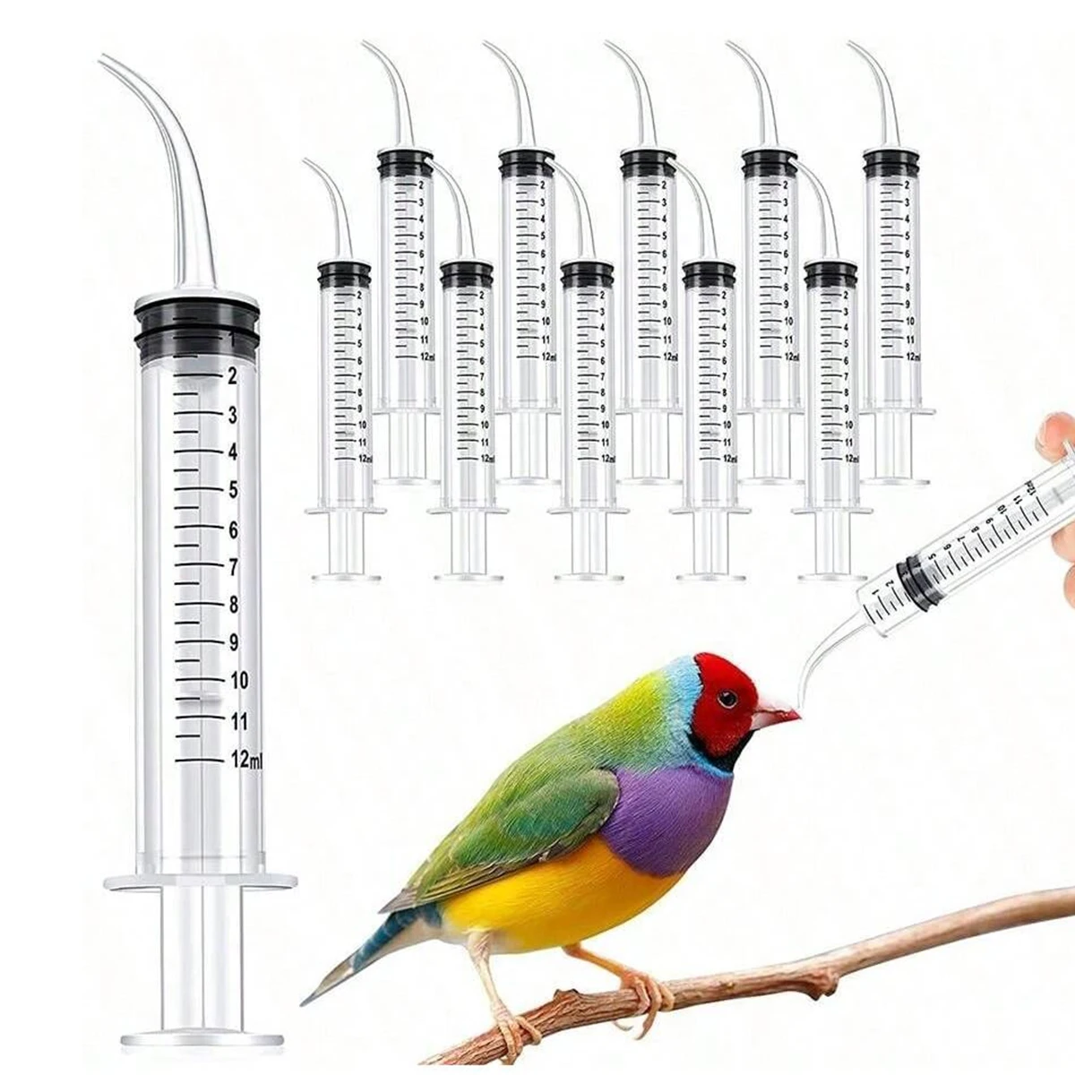 Wisdom Tooth Syringe, Flushing Dental Syringe with Measuring Scale and Curved Tip for Dental Care Fluid Oral Tonsil Sto