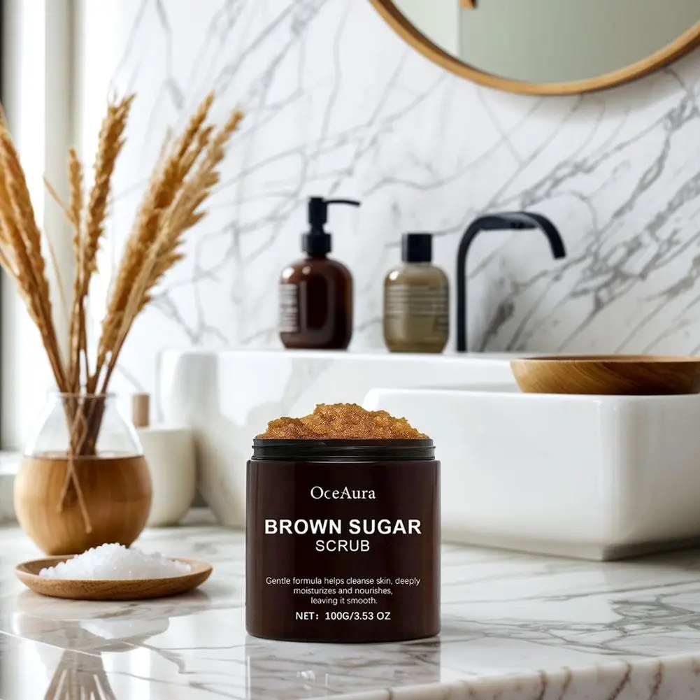 100 جرام سنفرة الجسم بالسكر البني، تقشير لطيف، تنظيف، ترطيب، تفتيح الزيوت العطرية، تغذي البشرة الناعمة والرقيقة #2