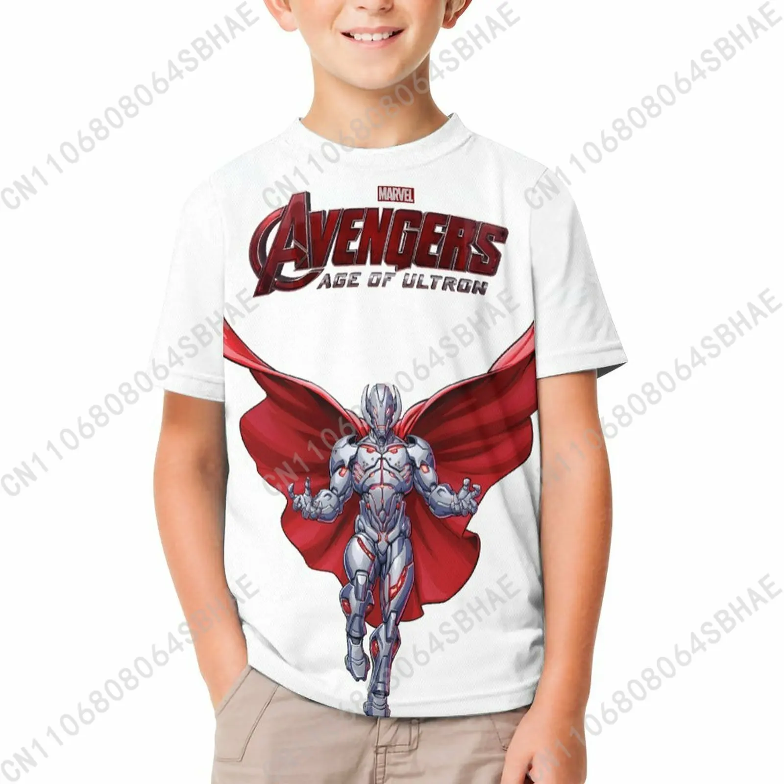 

Marvel Ultron T Shirt Boy Girl Short Sleeve Print Cotton TShirt Comfortable Crew Neck Children Child Tee Cosplay