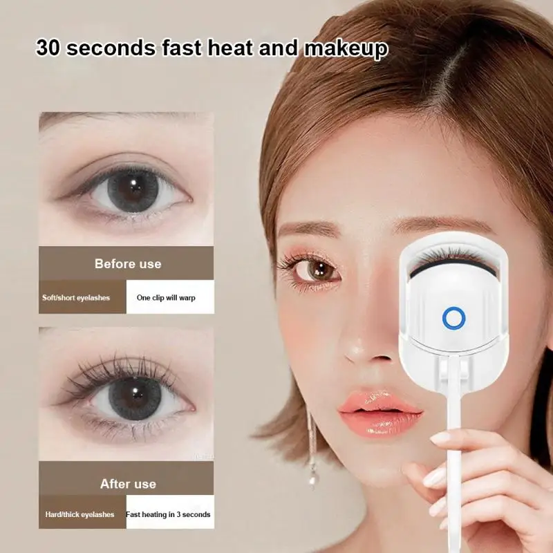 Electric Heated Eyelash Curler Eyelashes Curls Thermal Eyelash Curler Temperature Control Charging Mini Long Lasting Makeup Tool