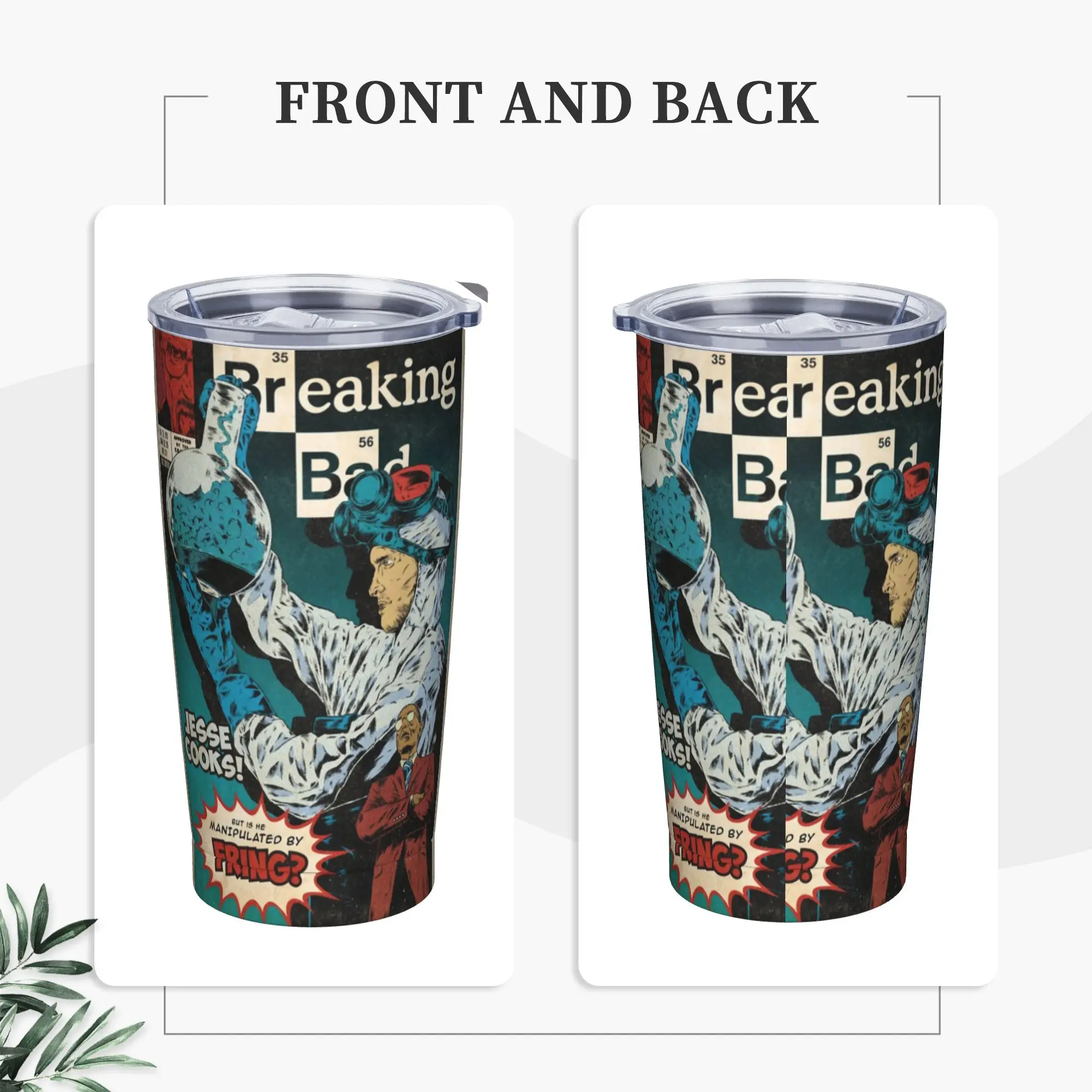 Breaking Bad Vintage Tumbler Vacuum Insulated Better Call Saul Coffee Cups Vacuum Flask Smoothie Tea Mug Water Bottle, 20oz