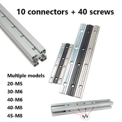 10PCS European Standard Aluminum Profile one-Word Connector 20-30-40-45 Series Profile Straight Groove Connection Butt Joint