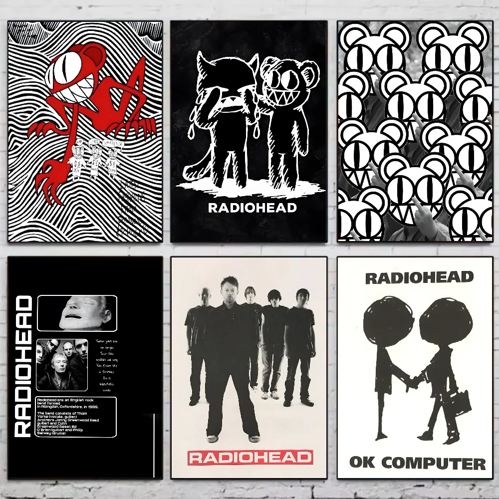 Vintage Rock Band Radiohead Poster Minimalist Aesthetics Canvas Painting Print for Living Room Modern Home Decor
