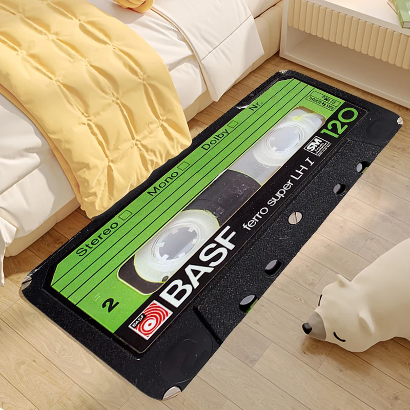 

Bathroom Mat Vintage Cassette Music Tape Custom Hallway Sleeping Room Rugs Soft Carpets for Living Room Entrance Door Doormat