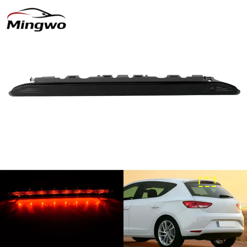 Rear High Level Third LED Brake Stop Light Black Lens For Seat Leon 5F 2011-2016
