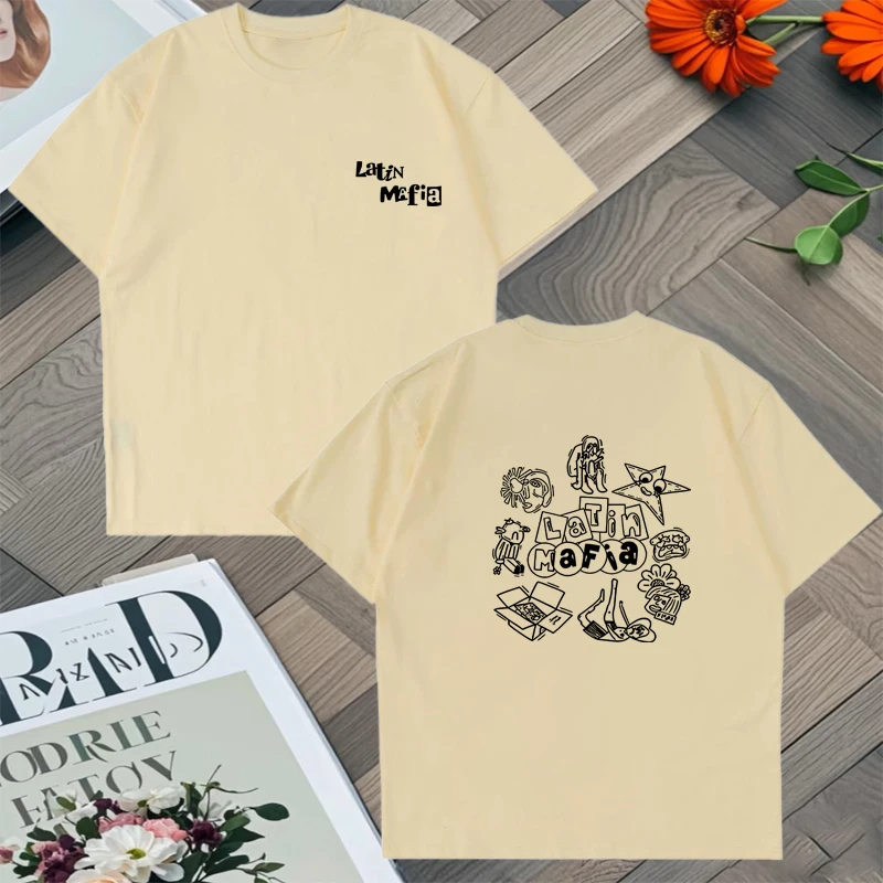 Summer Hot Rapper Latin Mafia Tour Album 2026 Oversized t-shirt Men Women Tee shirt Fashion O-Neck Casual Hip Hop Trend T shirt