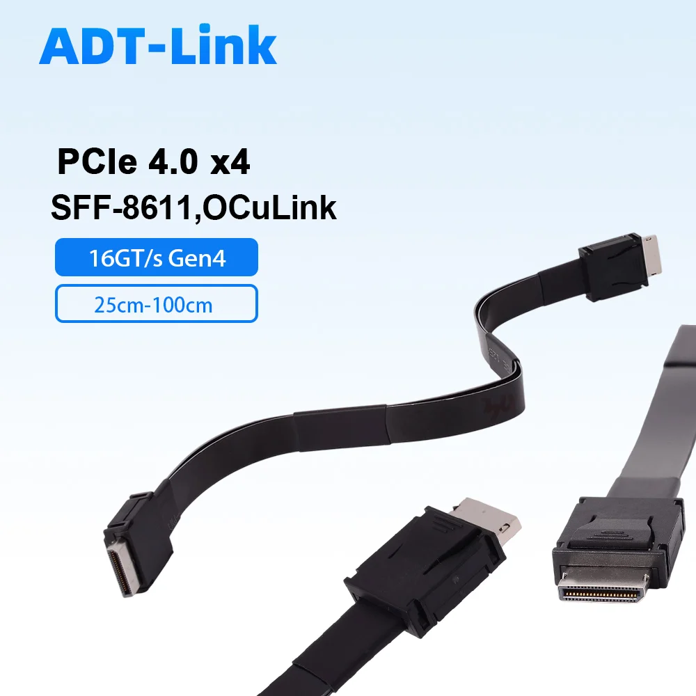 

PCIe 4.0 x4 OCuLink Cable SFF-8611 Male to Male 16GT/s Gen4 SAS 4.0 24Gbps for eGPU Dock Gaming Laptop Mini PC Expansion Server