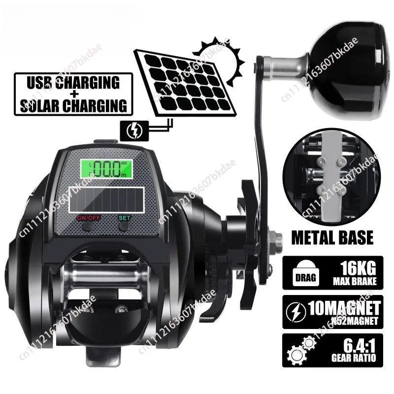 

Wide-body large digital drop wheel Metal base Luya boat fishing Sea fishing wheel 6.4:1