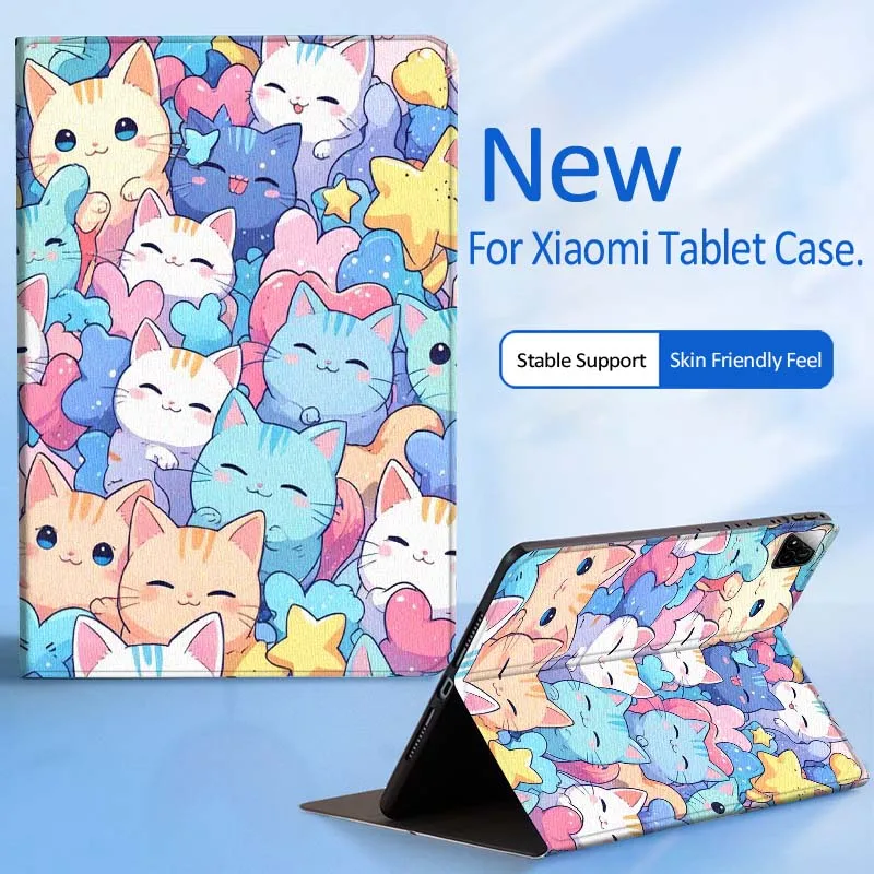 Cat Cute Popular Art For Xiaomi Mi Pad Mini 4 5 6 7 SE Pro Plus Redmi Pad 2 SE 2025 8.8 11 Foldable Tablet Case Gift
