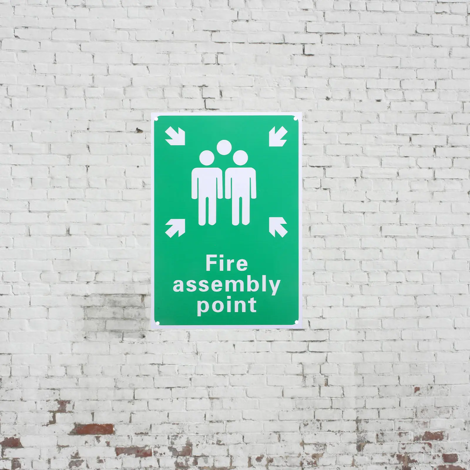 Fire Assembly Point Sign PVC Board Sturdy Lightweight Emergency Safety Sign for Office Bar Garage Outdoor Use Operational Safety
