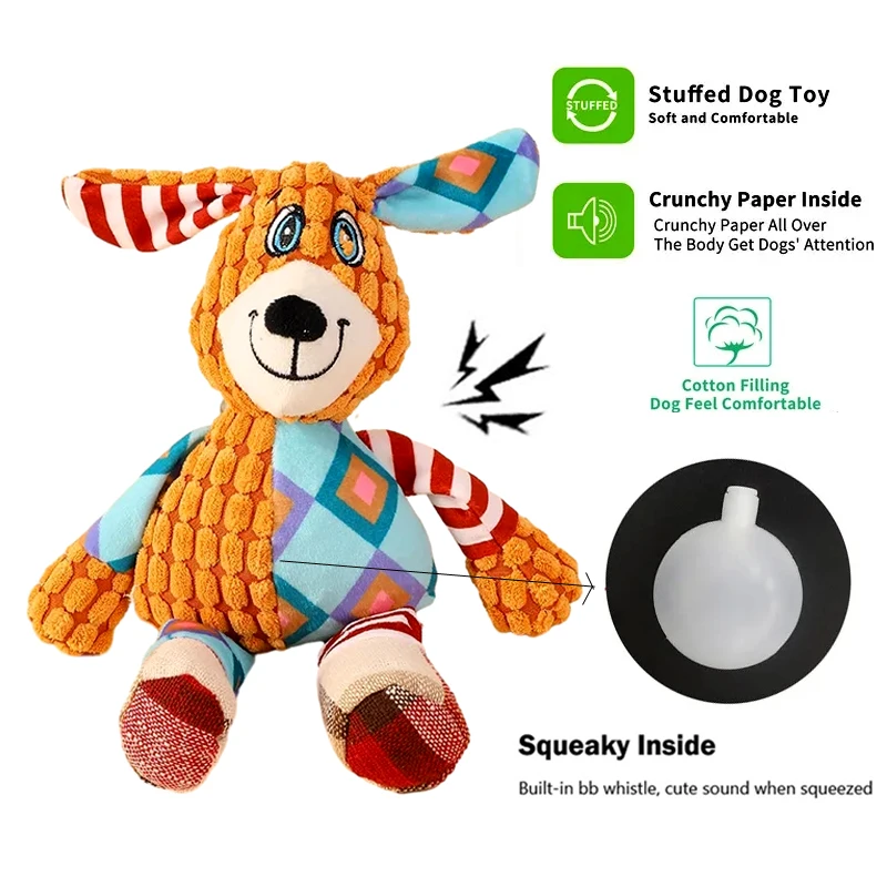 Plush Chew Toy for Small and Large Pets, Funny Interactive Squeaky Teeth Cleaning Toys, Outdoor Playing, Pets Supplies