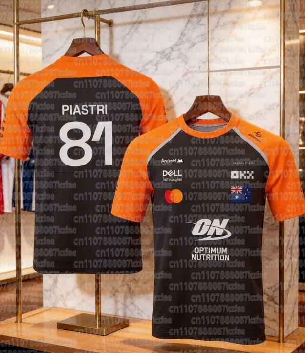 Camiseta Cómoda de Entrenamiento al Aire Libre de Lando Norris y Oscar Piastri, Colección Padre-Hijo de Nueva Jersey, Temporada 2026