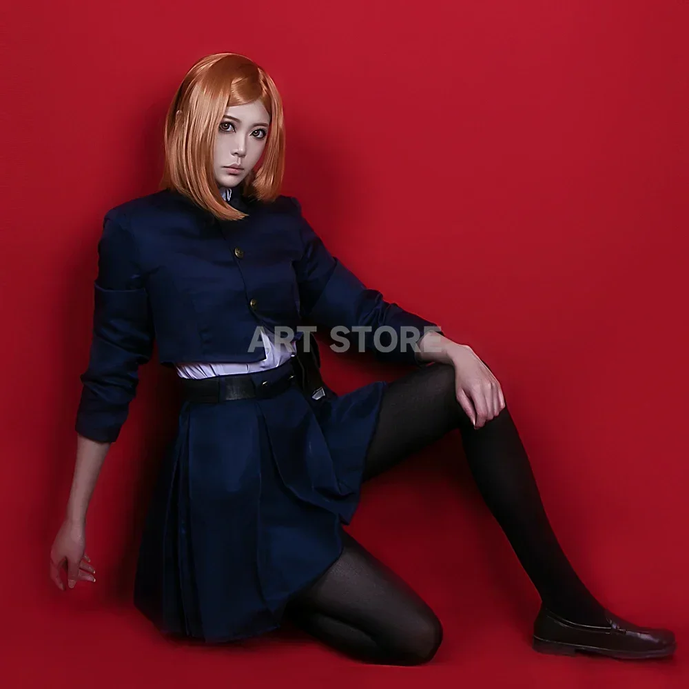 أنيمي Jujutsu Kaisen طقم زي تنكري ، Kugisaki Nobara ، زي هالوين فريست فرووين ، طقم Heuptas Volledige #5