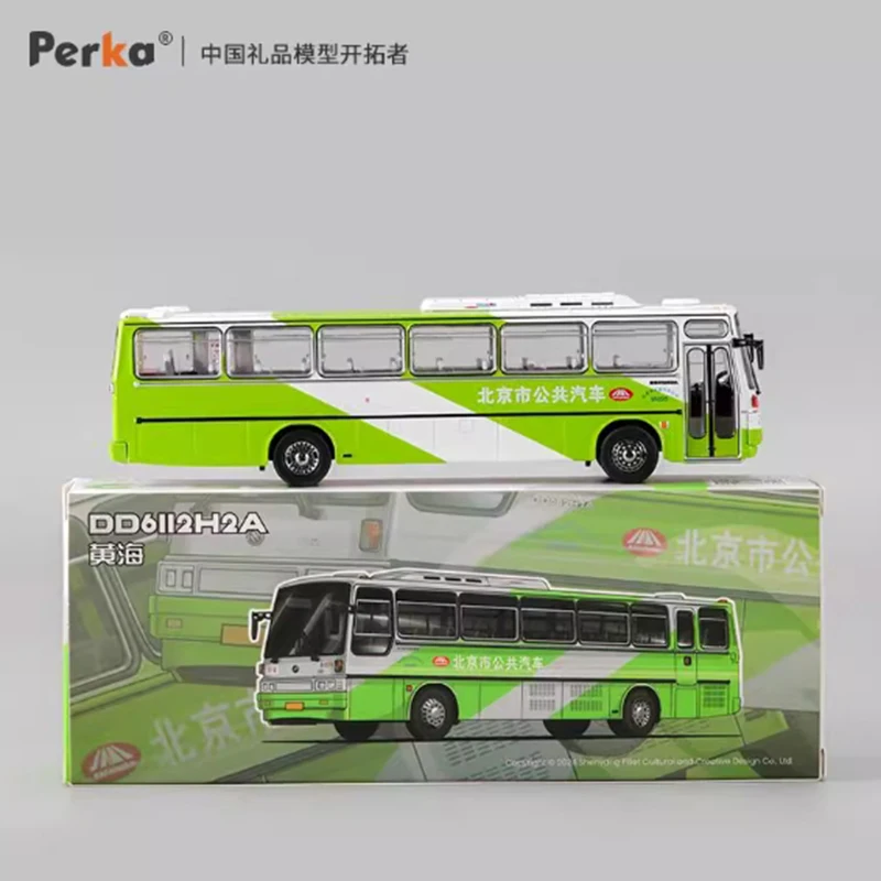 Perka 1:64 مقياس طريق النقل 916 حافلة سبيكة محاكاة نموذج سيارة مجموعة ثابتة زينت عطلة لعبة هدية تذكارية