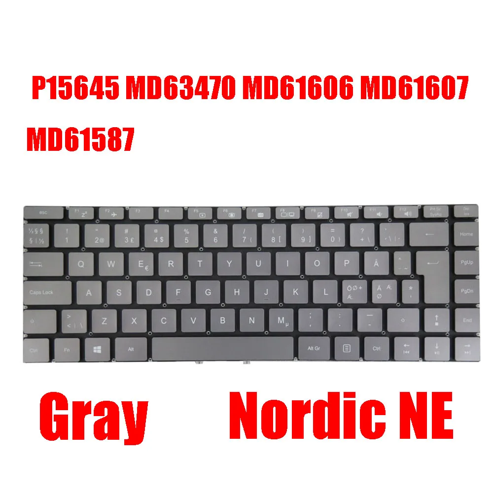 Laptop Keyboard For MEDION AKOYA P15645 MD63470 MD61606 MD61607 MD61587 P15646 MD63440 P15647 MD61660 MD61661 Gray Nordic NE