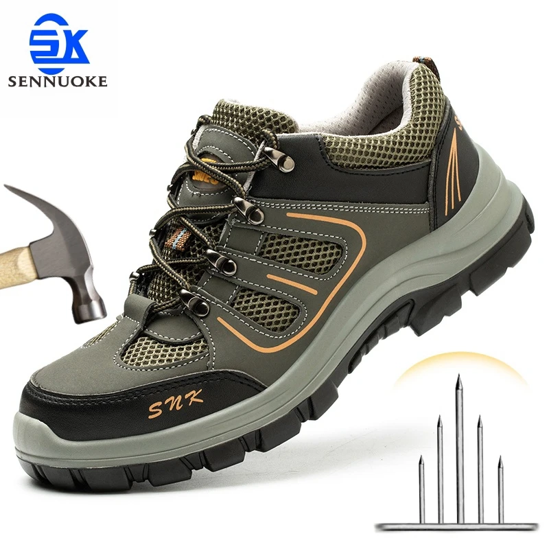 Safety Shoes Men for Work Lightweight Sport Sneakers Steel Toes  Safety Tennis Protection for the Feet Original