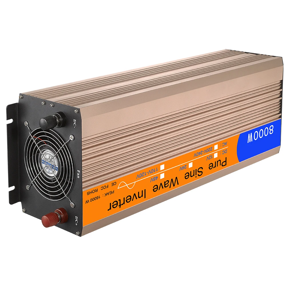 12V 24V 48V DC 8KW Off Grid Solar Inverter 8000 Watt 8Kva Inverter 110V 220V AC 8000W  Pure Sine Wave Inverter