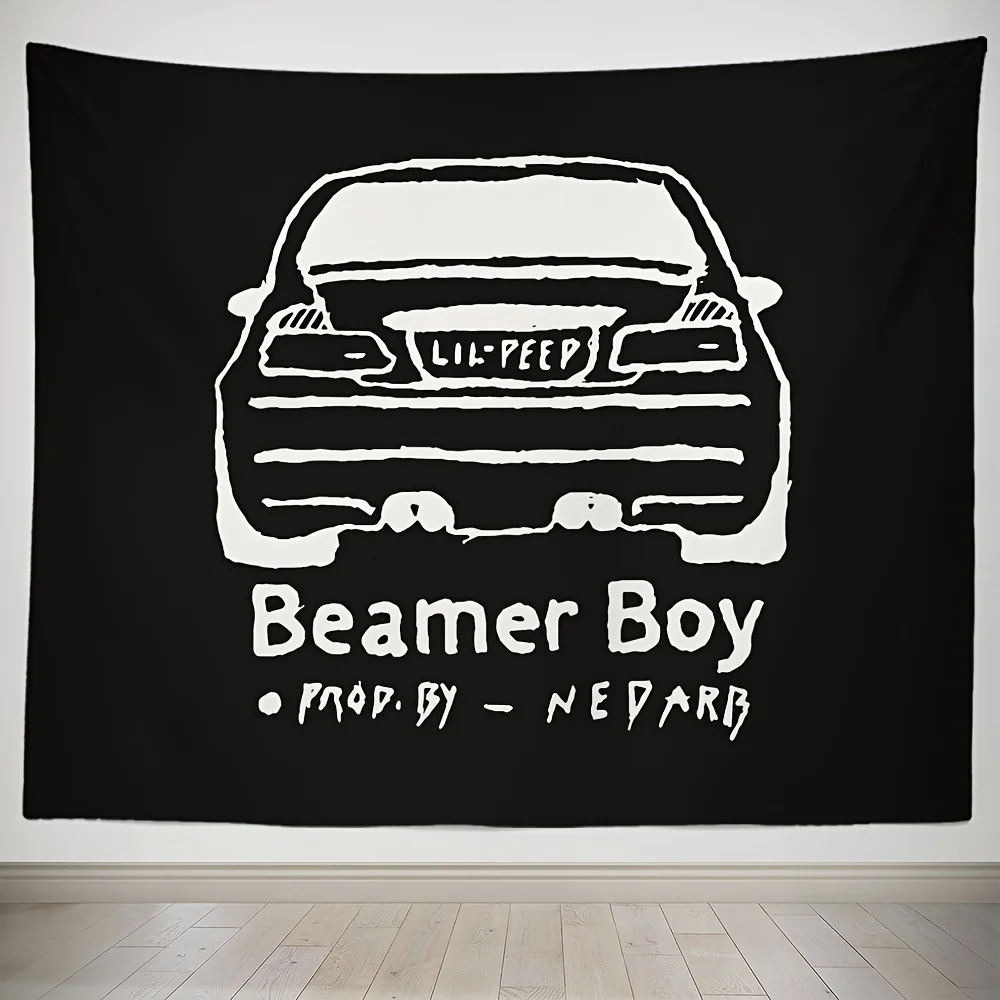 VIKAMA Hip-hop Music Tapestry Lil Peep Commemorative Beamer Boy Design - Dormitory Bedroom Wall Decoration Tapestry