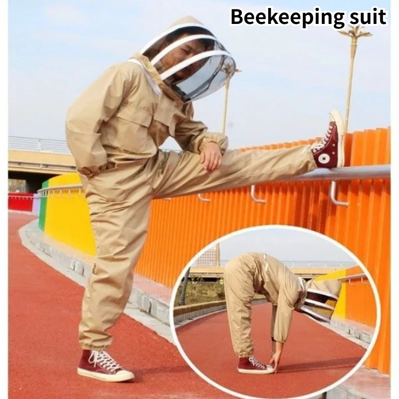 Beekeeping Suit Khaki Beekeeper Clothing Equipment Honeybee Overalls Accessories Apiculture Costume Tools Garden Supplies