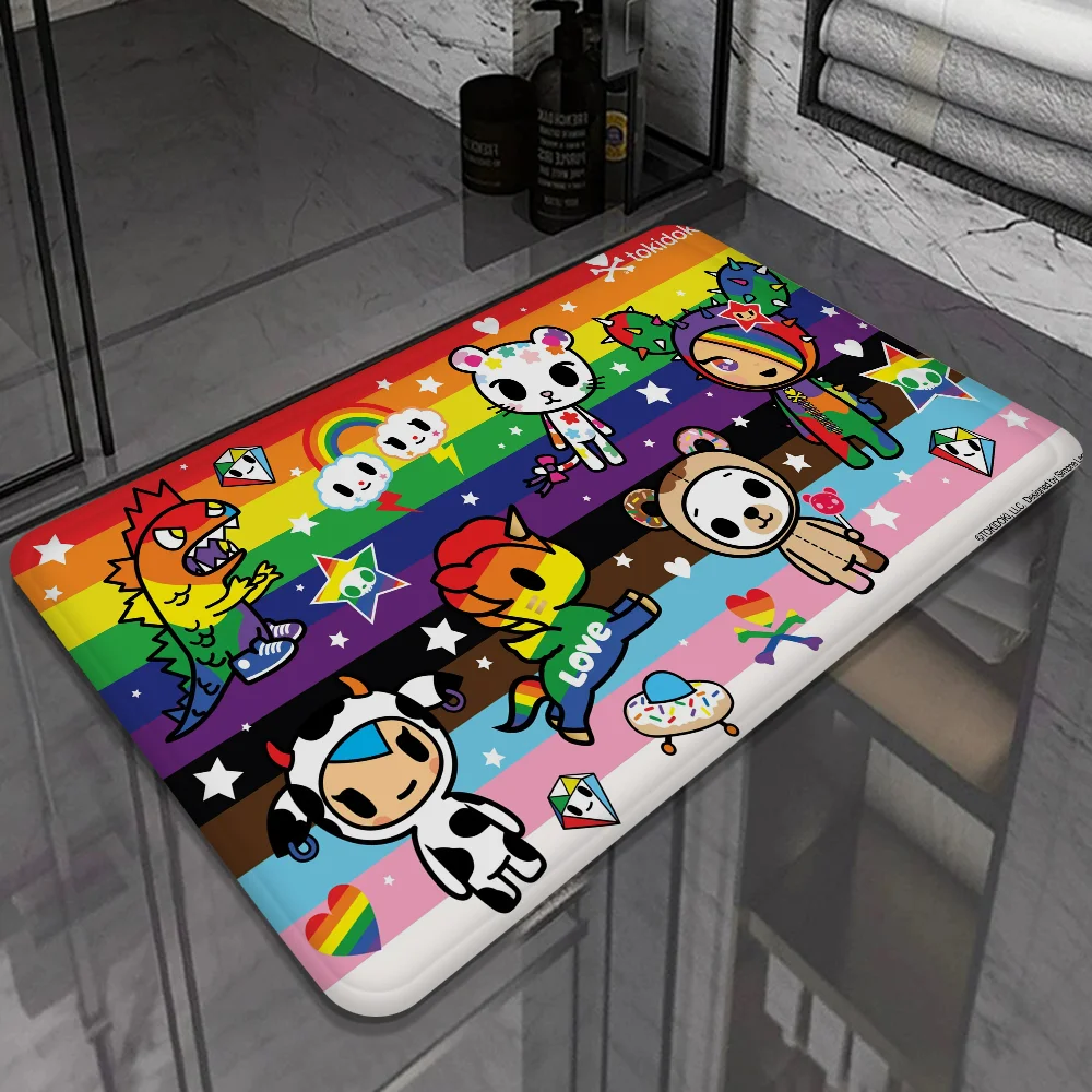 Cartoon T-Tokidoki Hallway Carpet Non-Slip Laundry Room Mat Laundry Decor Balcony Child Living Room Toilet Rug