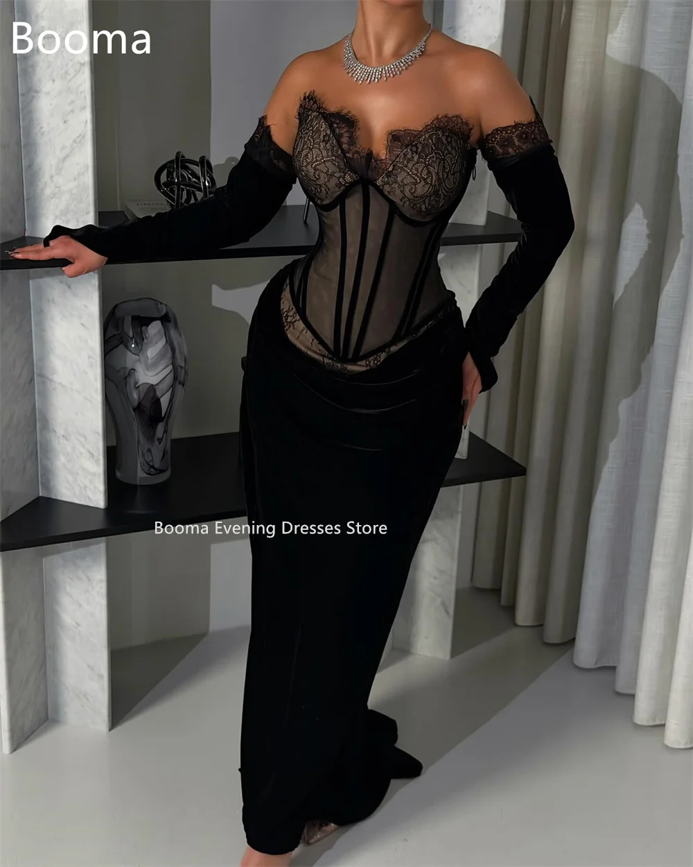 Booma Classic Strapless Lace Dresses Formal Party Gowns for Women Simple Pleat Floor-Length Prom Gown Customize 2025