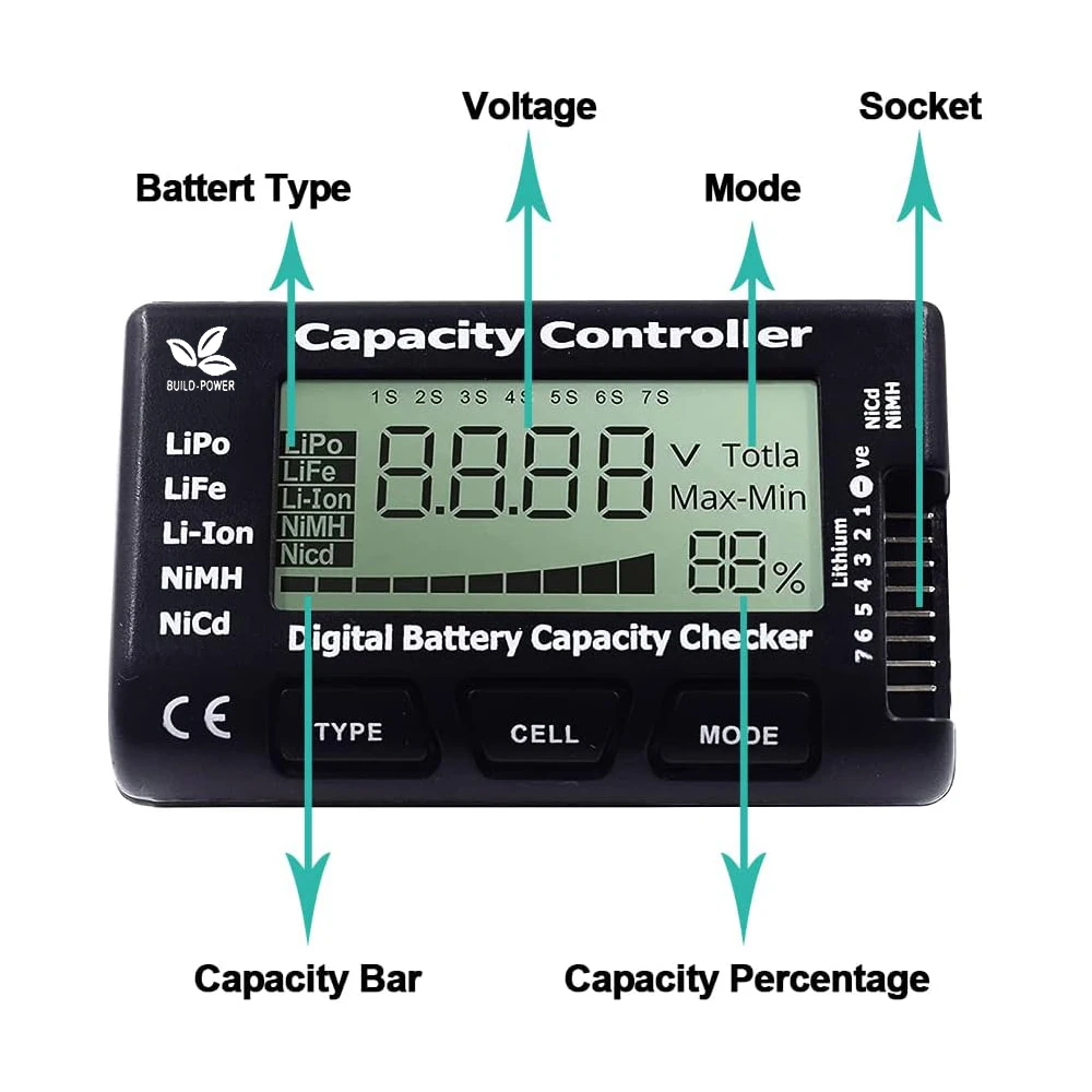 9IMOD RC CellMeter-7 Digital Battery Capacity Checker LiPo LiFe Li-ion NiMH Nicd