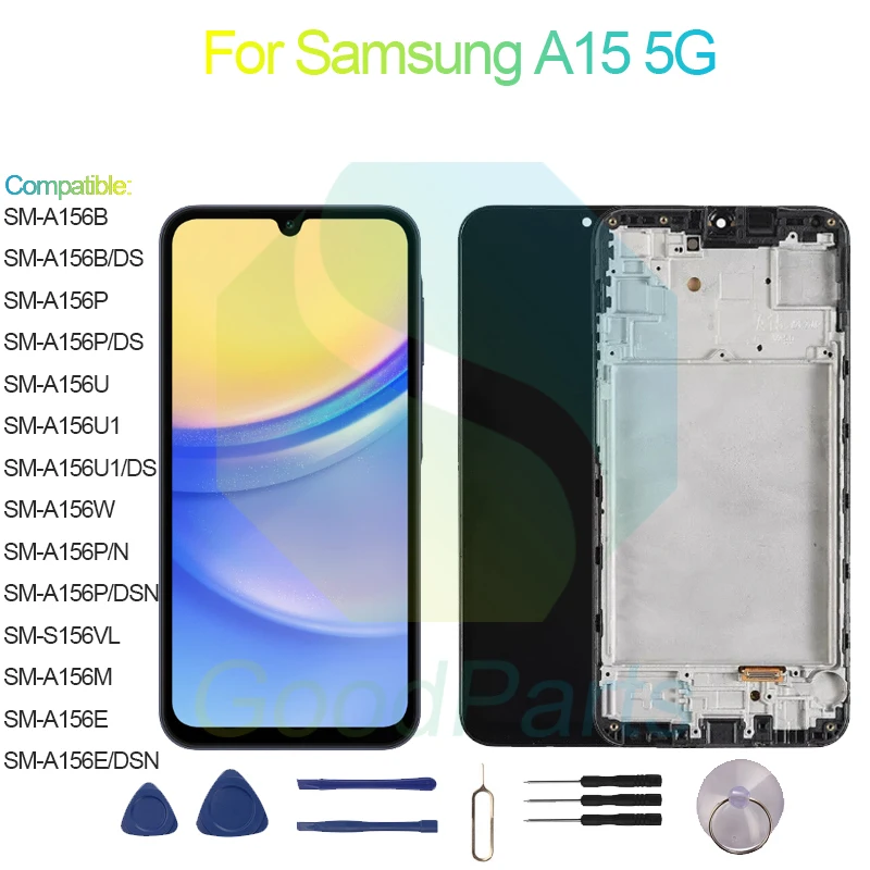 For Samsung A15 5G Screen Display Replacement 2408*1080 SM-A156B/P/DS/U/U1/DS/W/P/N/DSN/VL/M/E/DSN A15 5G LCD Touch Digitizer