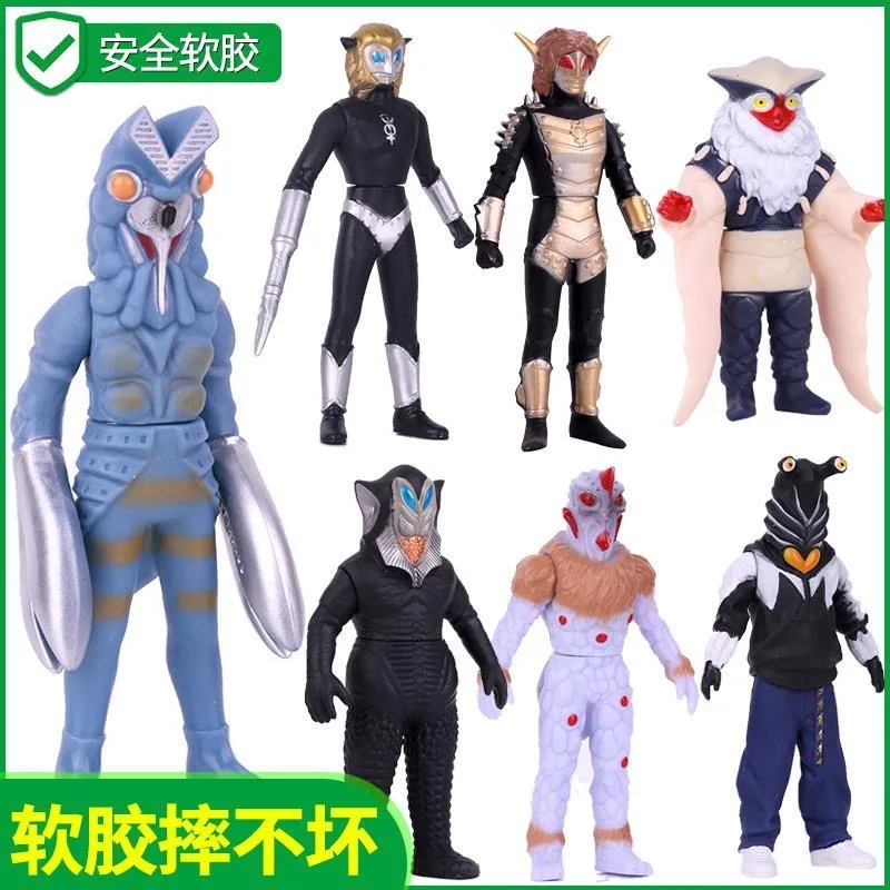 อะนิเมะทรัมเป็ตยางนุ่ม Monster Alien Valky Alien Baltan Magma Godola Temperor Mefilas รุ่น Action Figure ของเล่นเด็ก