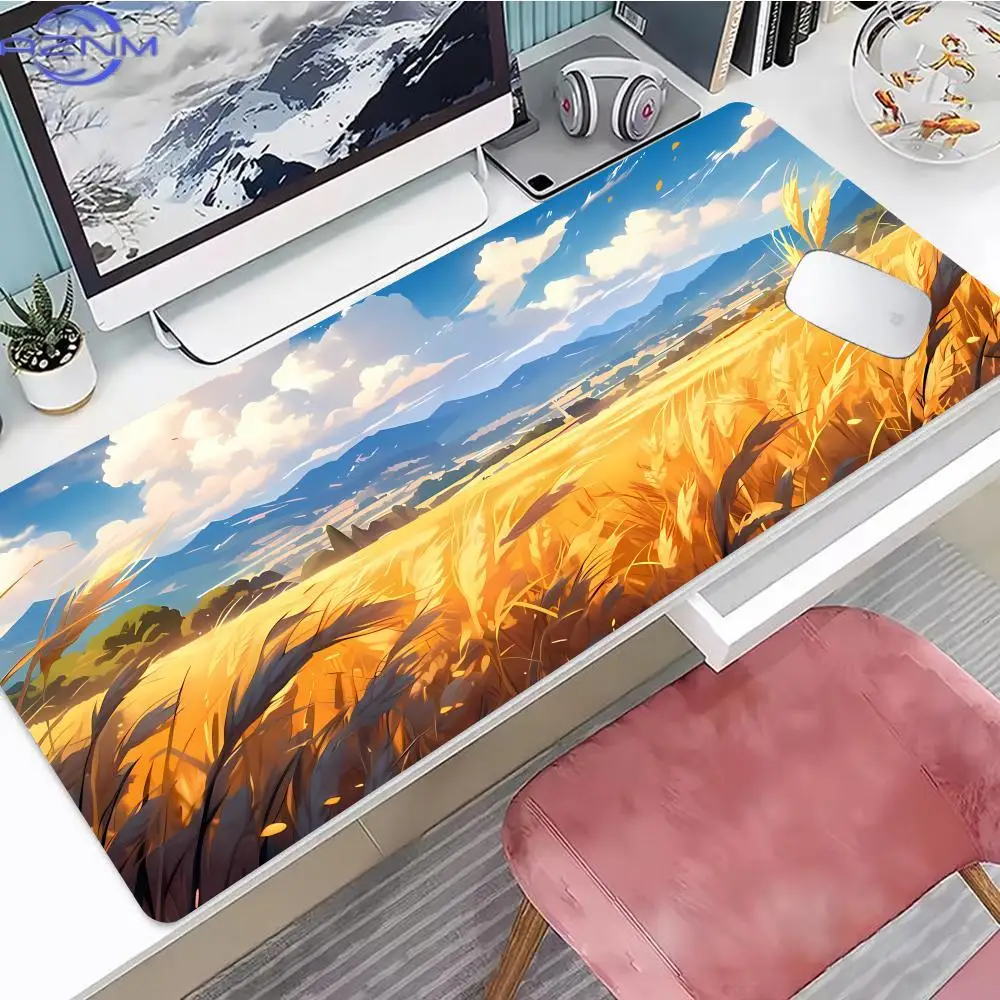 Mouse Pad Ear Of Wheat com Cenário Natural , Mousepad Grande para Jogos, Teclado Estendido, Mousepad Gamer XXL
