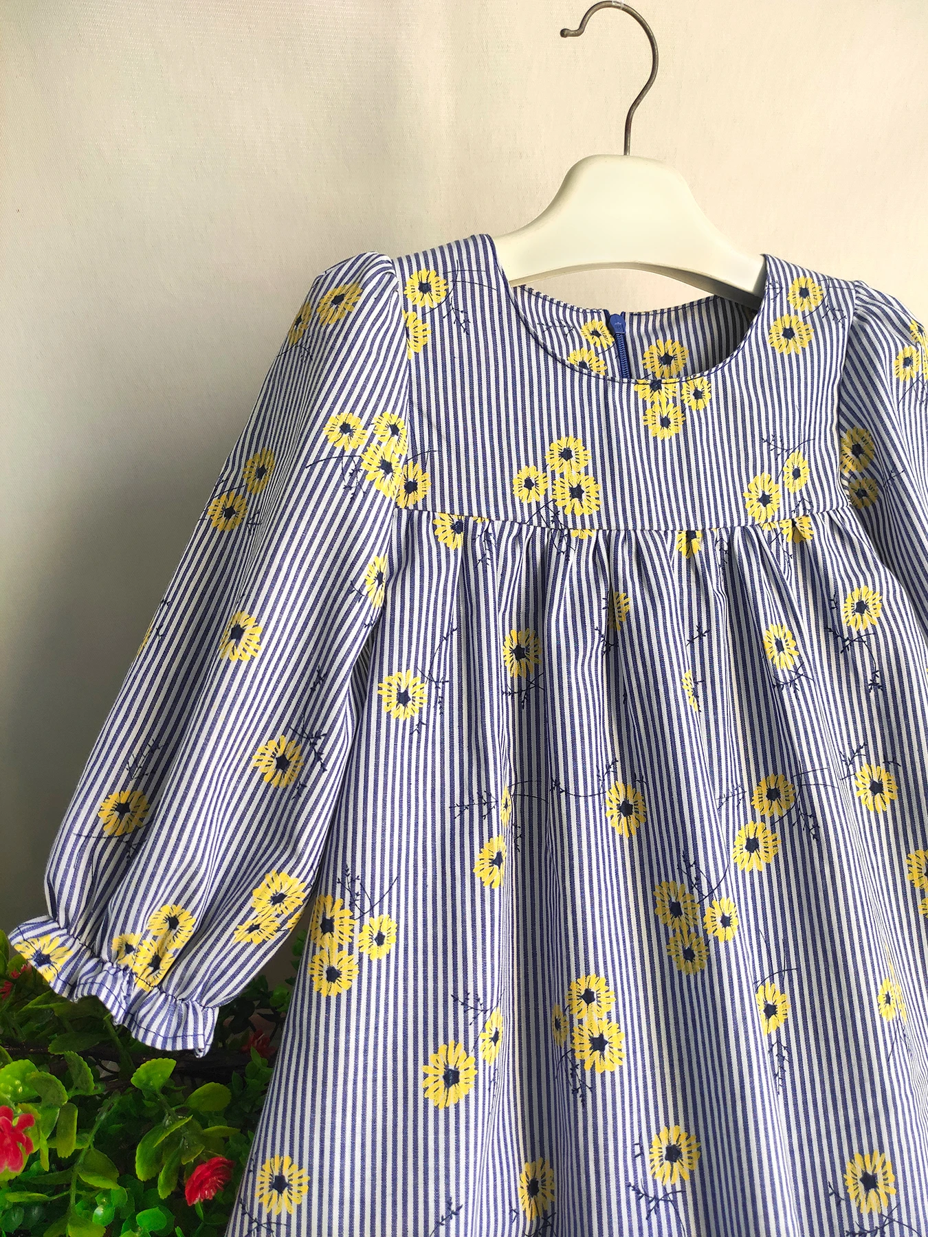 100% Cotton Flowers Pattern Long-Sleeve Dress For Girls  Kids Clothes Spring & Fall Daily Holiday Party Comfy Casual Dresses