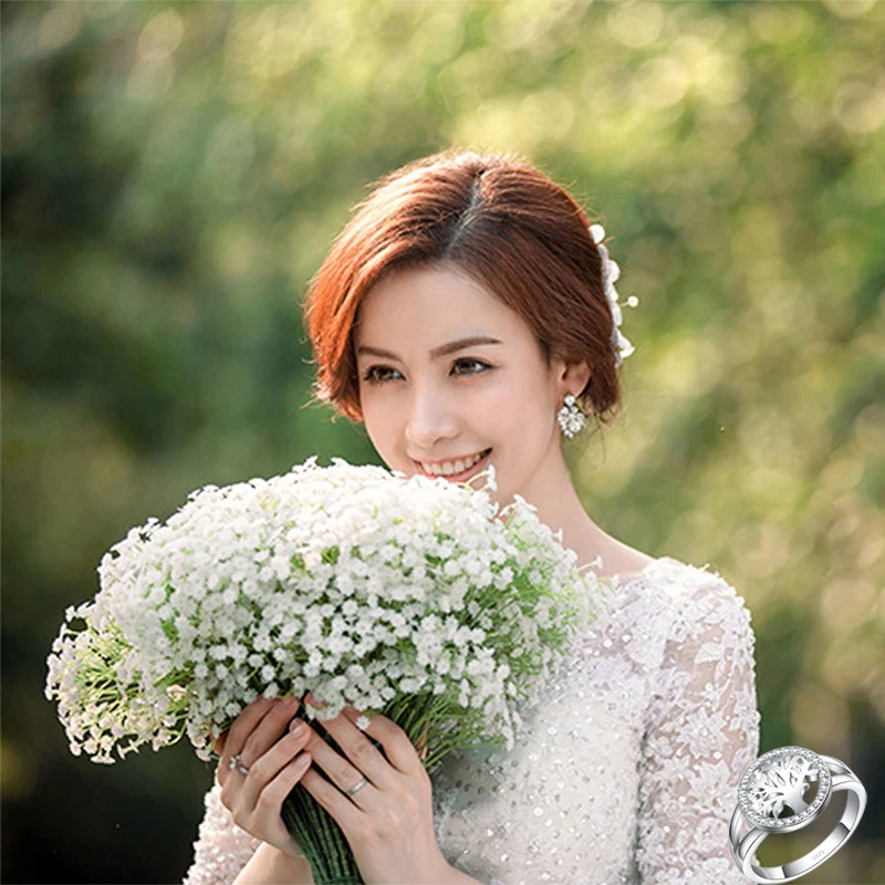 

Fashion tree Ring With shiny CZ Charm 925 Sterling Silver Women Appointment Wedding Jewelry Romantic Gift High Quality