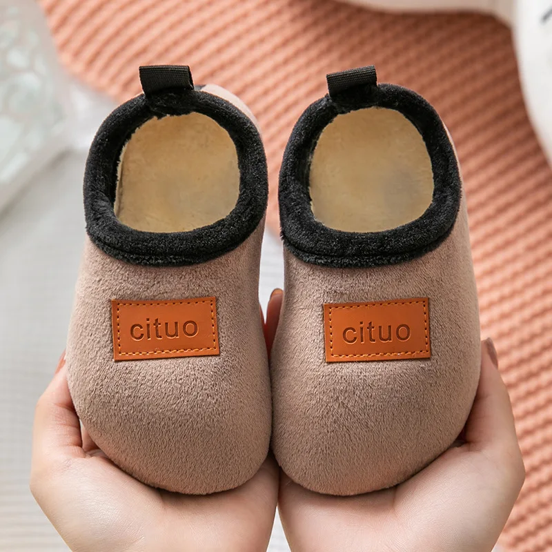 Winter Children Floor Shoes For Baby Slippers Kids Plush Warm Boys Girl Soft Anti-slip Nursey Indoor School Kids Shoes