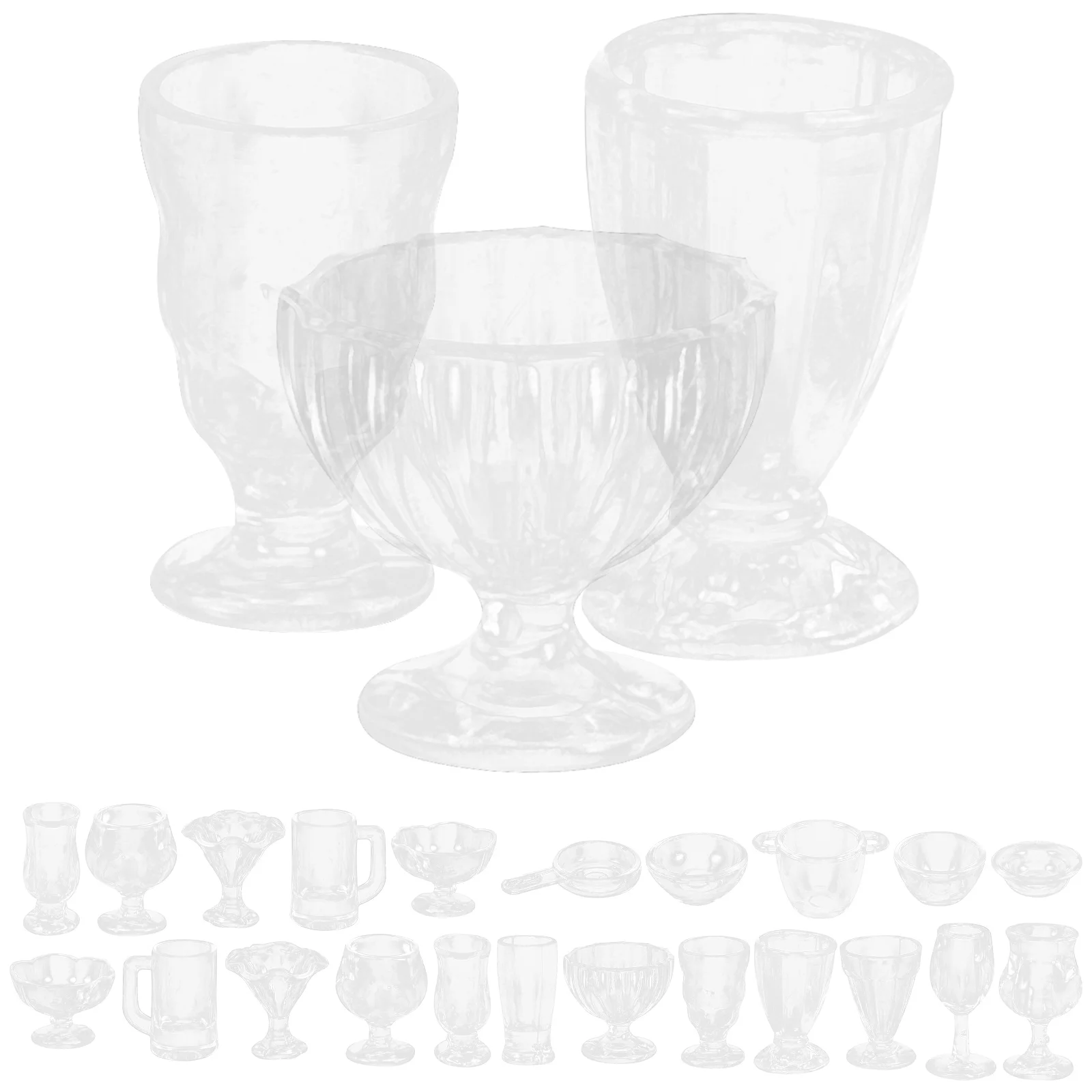 

1 Set Miniature Dessert Cup Set House Tableware Decor Mini Cups Elegant Practical Miniature Kitchen Accessories For Diy Micro