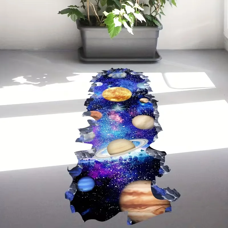 3D Space Astronaut Earth Stickers - Galaxy Planet Mural Space Theme Room Decoration