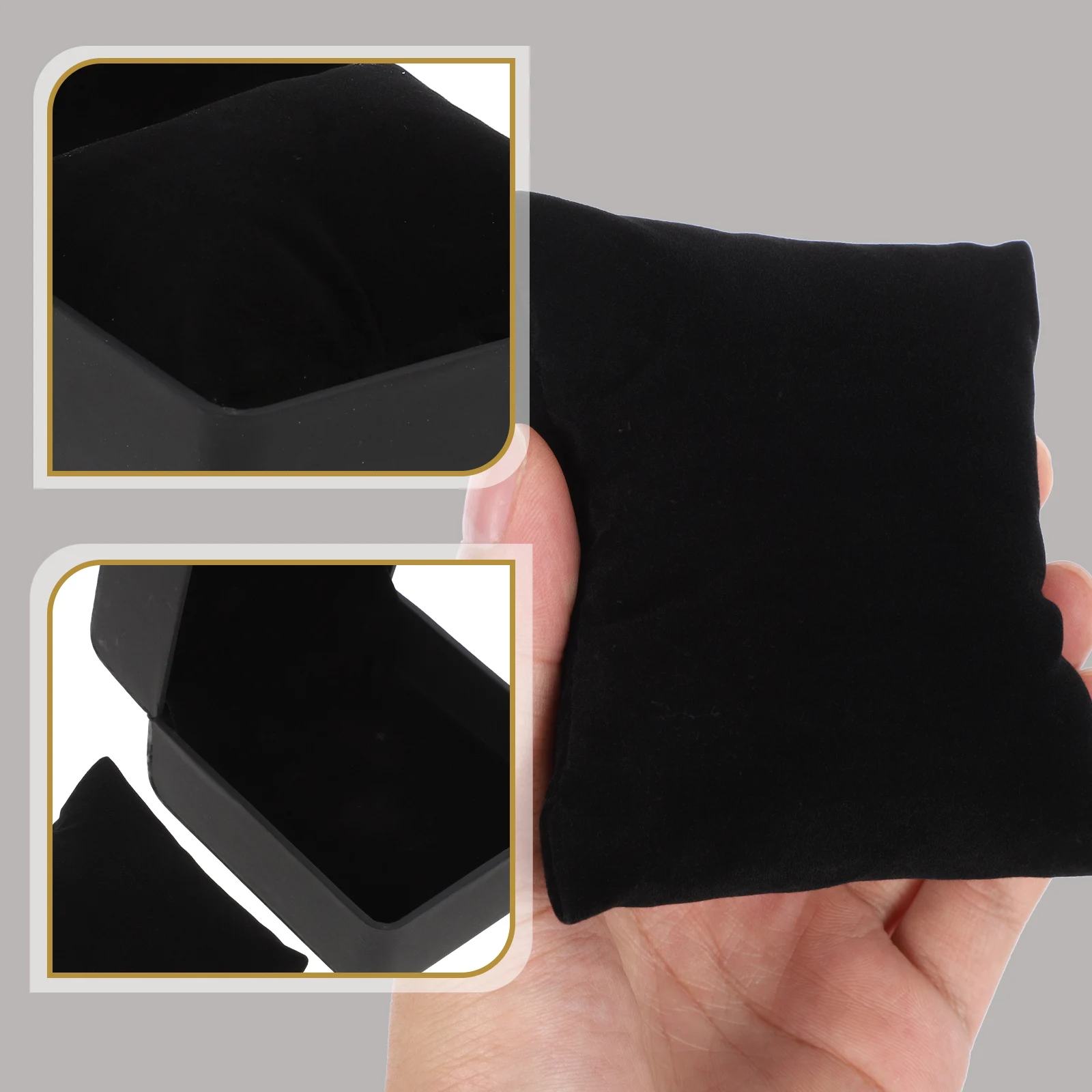 

2pcs Multi-Function Boxes Portable Jewelry Cases Gentle Pu Material Lightweight Storage Supply For Home Travel Use Soft Pillow