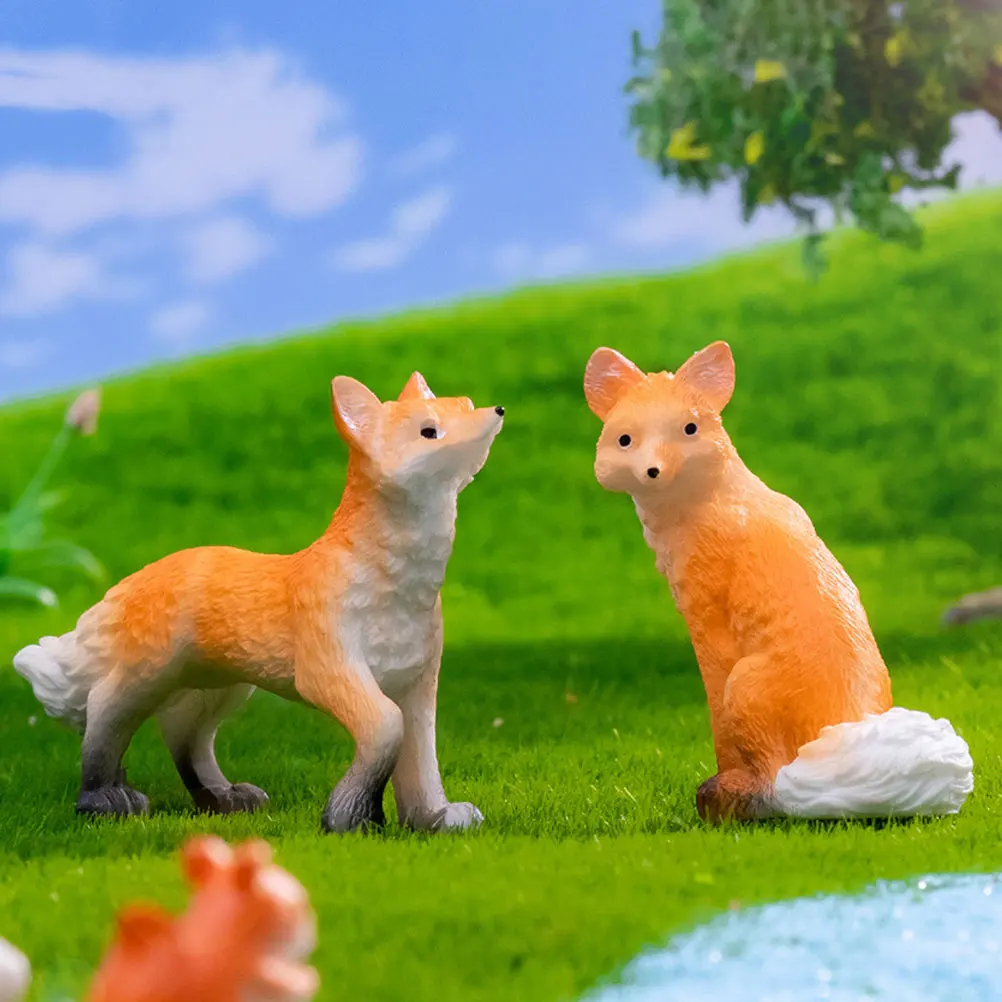 

4Pcs Charming Resin Figurines Cute Animal Decor Landscape Sculpture Garden Accessories
