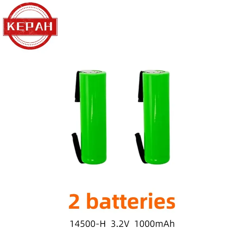 KEPAH 14500 lithium-ion rechargeable battery, welded joint, AA battery, flashlight headlight and lithium battery, 1000mAh, 3.2V