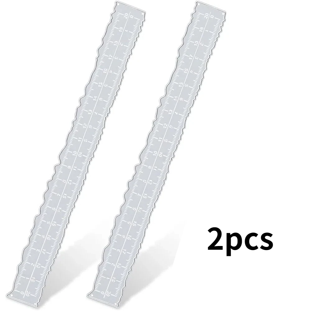 

8.4in Metal Edge Ruler, Wavy Decor Paper Tearing Tool, Die Cut Emboss Cut Ruler for Card Making DIY Handmade Paper Craft Supply