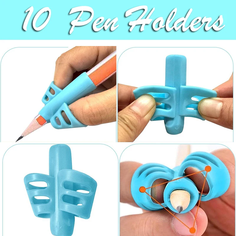 10Pcs Pen Grips for Kids Handwriting Perfect Pencil Holders for Kids Home Schooling and Preschool Writing Tools for Kids