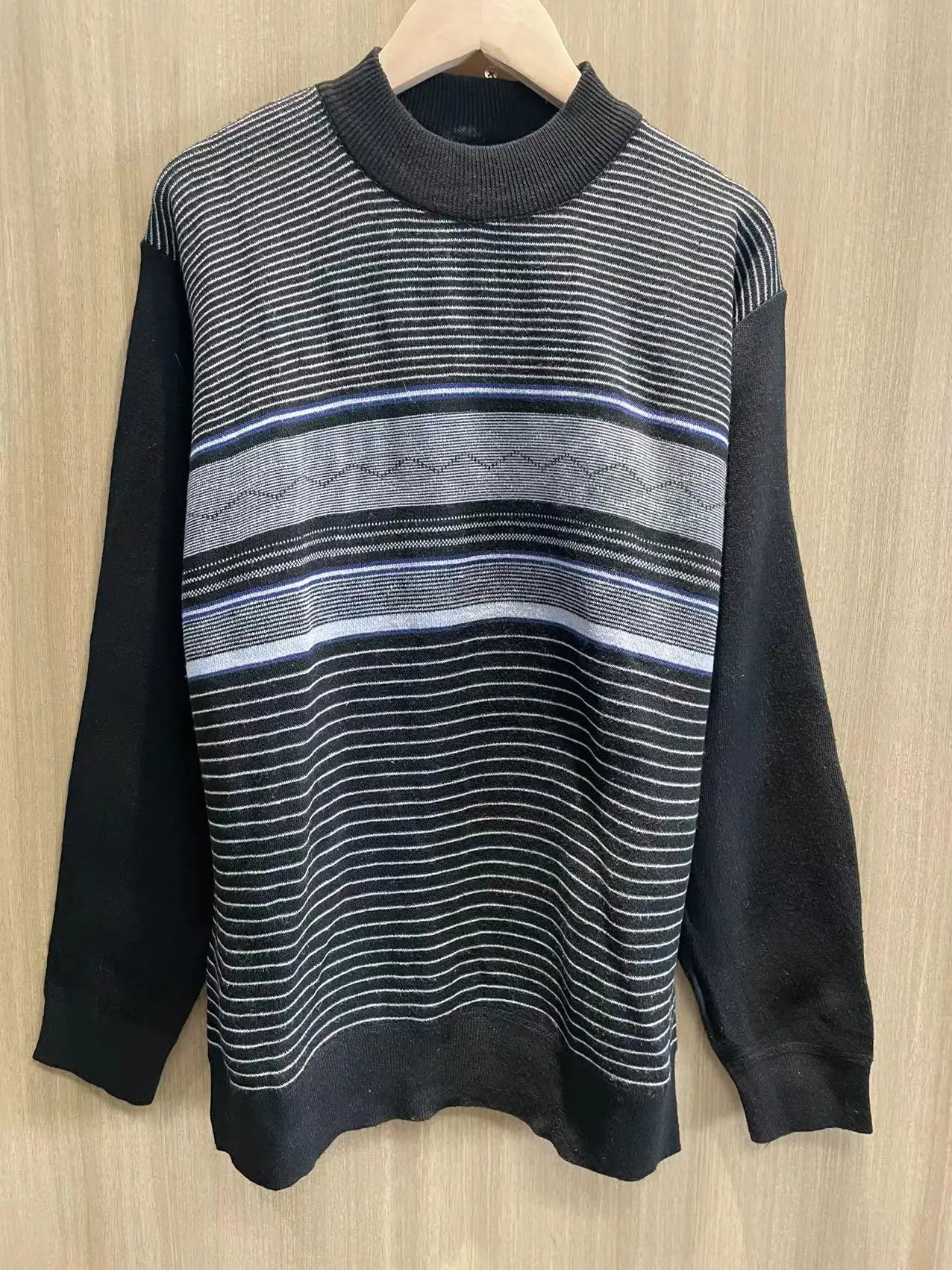 

Thiened Men's Sweater Dad Winter Warm Clothing Mid-aged Men's Knitted irt Long Sve Overhead f High Collar Sle