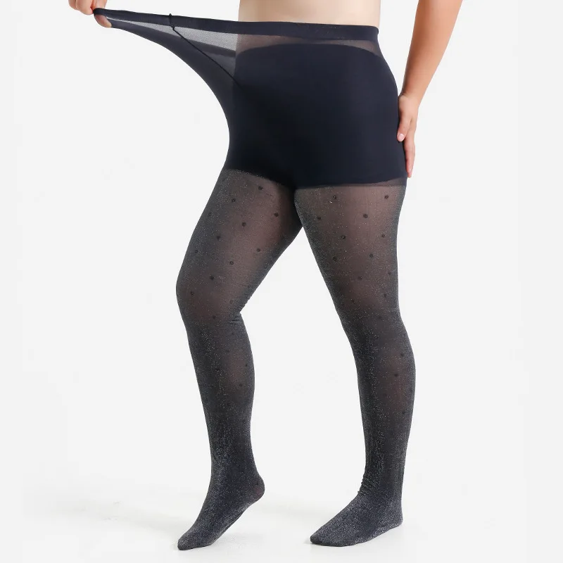 Women 30D Shiny Silver Silk PLUS SIZE XL 2XL 3XL 4X Ladies Confort Lift Hip Nylon Hosiery Pantyhose