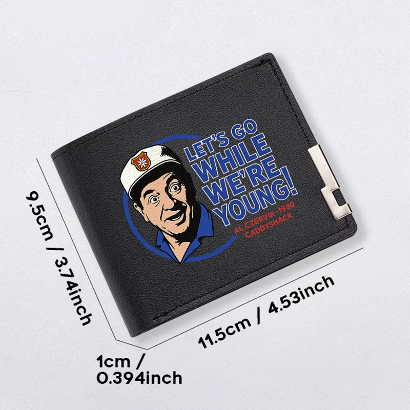 Portfel męski CADDYSHACK AL CZERVINK 1980, klasyczny design, slim, wykonany z PU, lekki, wytrzymały, biznesowy styl, modny dodatek.