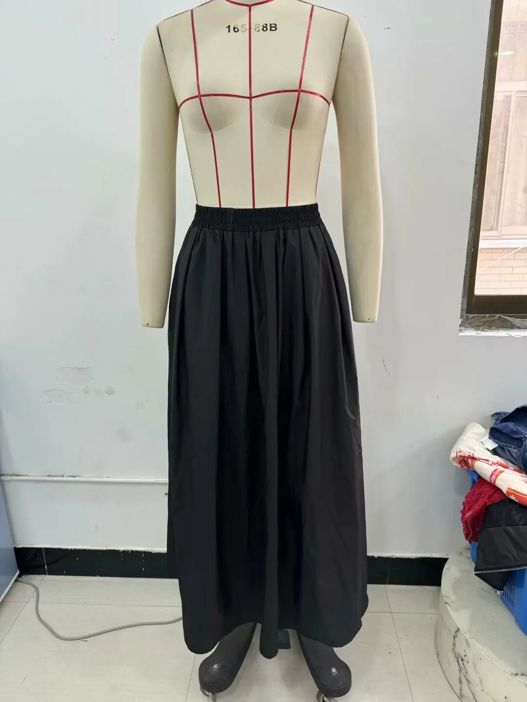 Spring new women's clothing retro casual style slimming black high-waisted loose skirt to wear your color