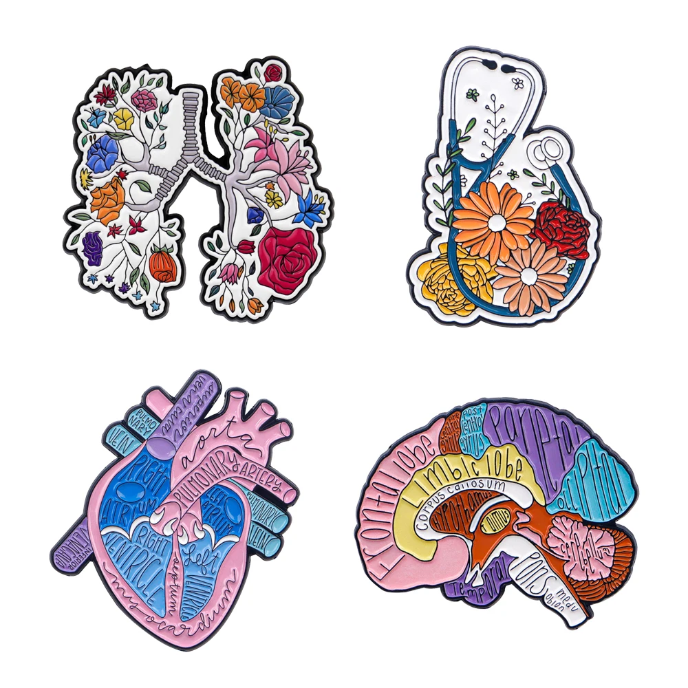 

Medical Organ Patterns Enamel Pin Lapel Pins for Backpacks Brooch for Clothes Briefcase Badges Doctor Nurse Accessories Gifts