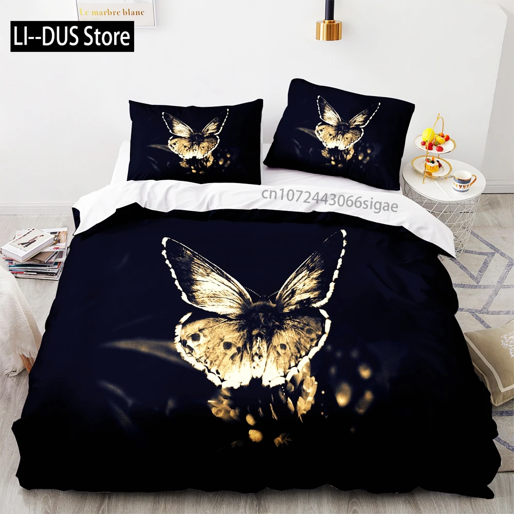 

Butterfly Bedding Set Single Twin Full Queen King Size Mountain Elf Bed Set Aldult Kid Bedroom Duvetcover Sets 3D Anime 034