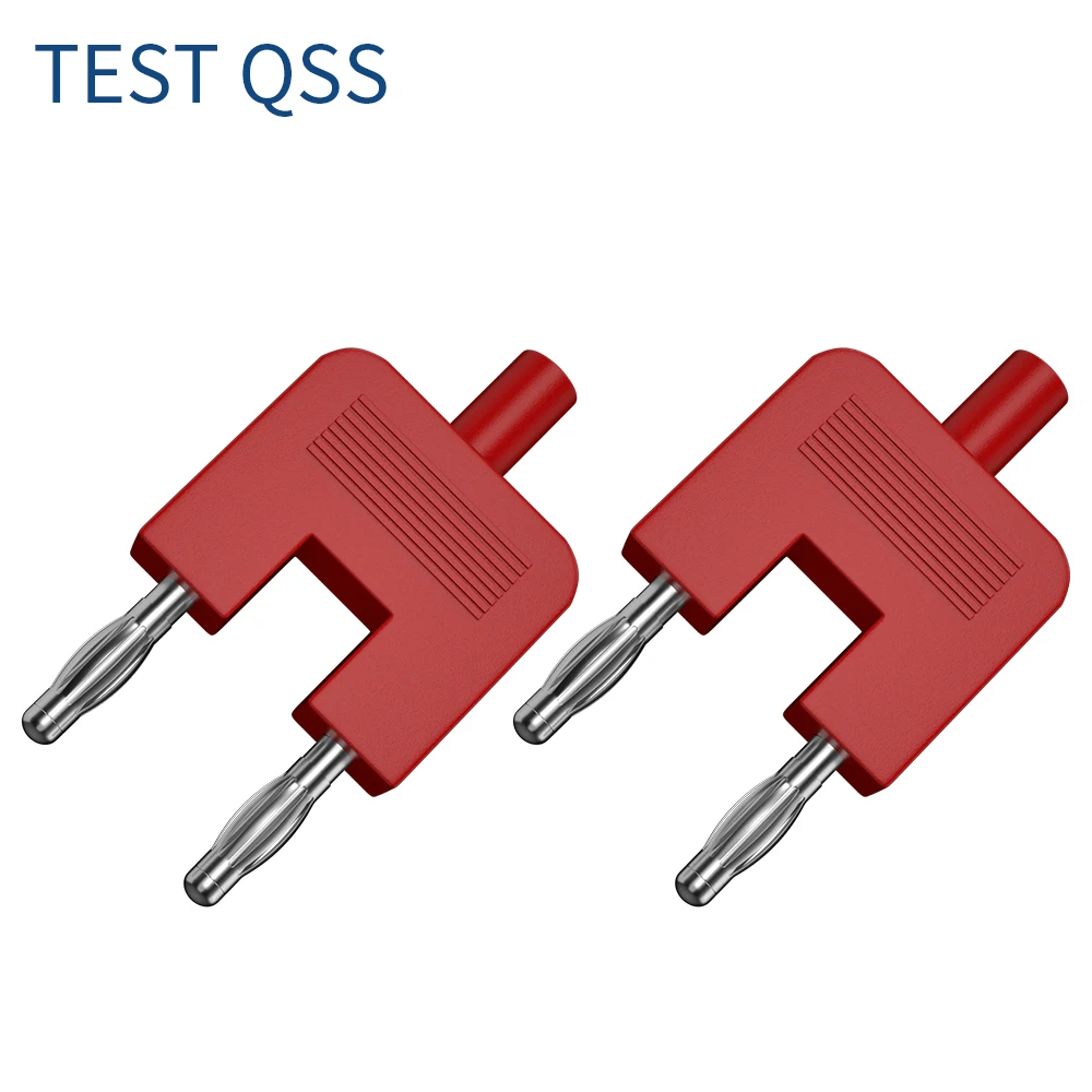 QSS 2 sztuki 4MM złącze wtykowe bananowe podwójny Adapter zwarciowy dwurzędowy jedna kobieta dzieli dwa męskie odstępy 19MM Q.20007