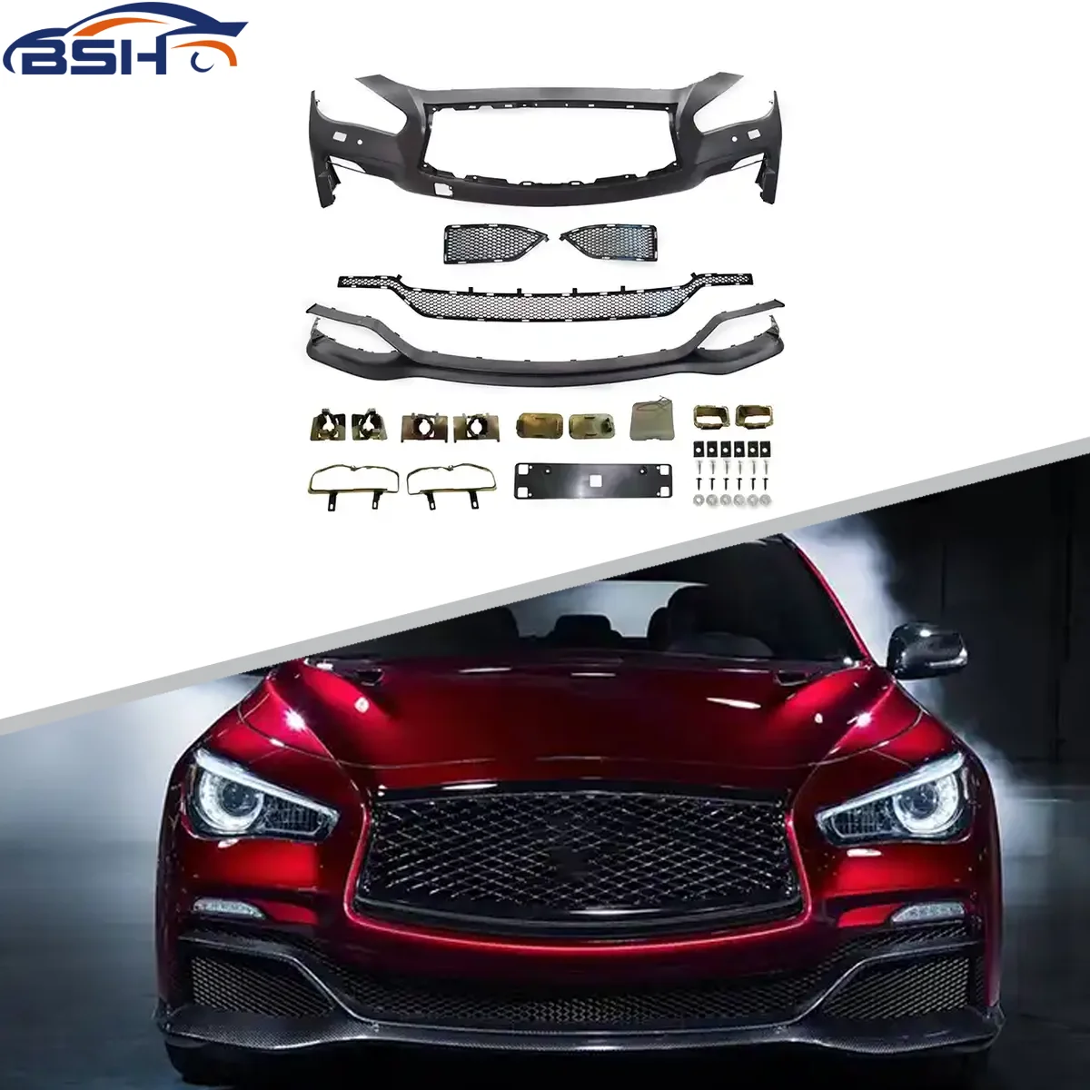 

EAU Rouge concept design Front Lip Rear Diffuser Body Kit for Infiniti Q50 2014-2017