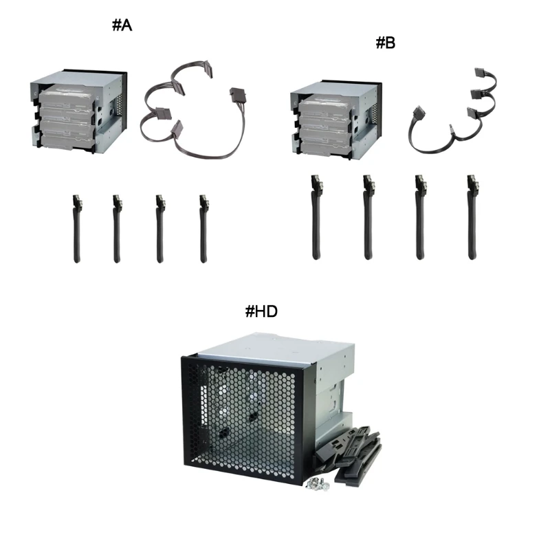 

Stainless Steel Hard Cage, 5inch to 4 3.5" SSD Rack for Desktop Computer HDD Hard Driver Tray Rack