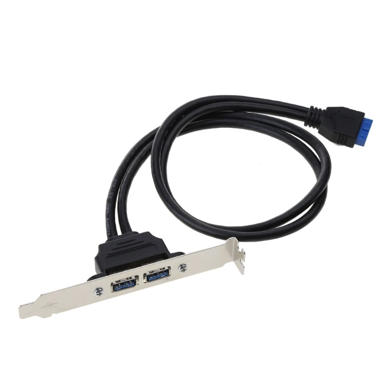 20Pin to Dual USB3.0 Baffle Extension Cable 5Gb High Speed 2x USB 3.0 Back Panel Expansion Bracket for PC Motherboard